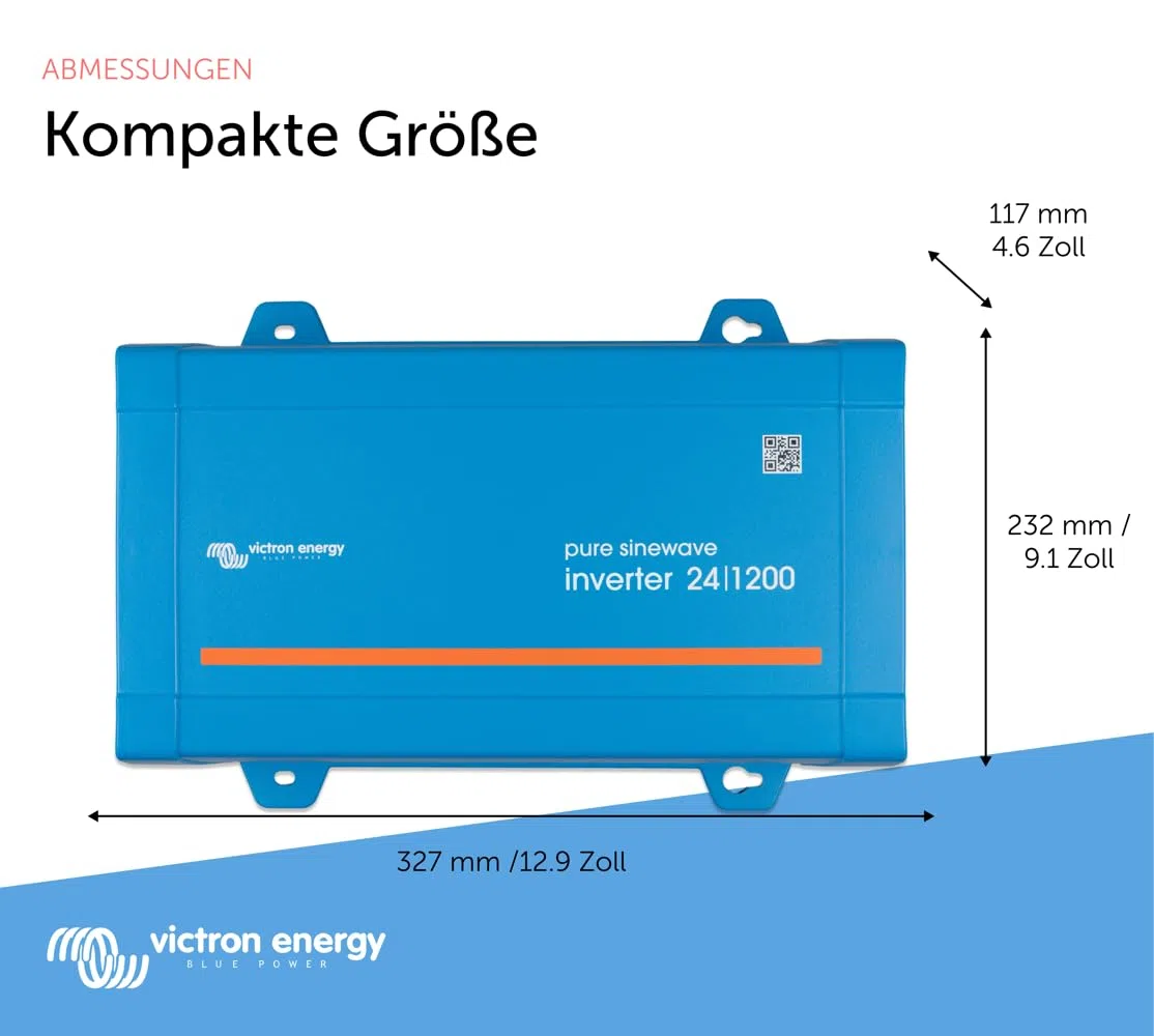 Victron Energy 800VA 24-Volt 230V AC Reiner Sinus Wechselrichter (Schuko)