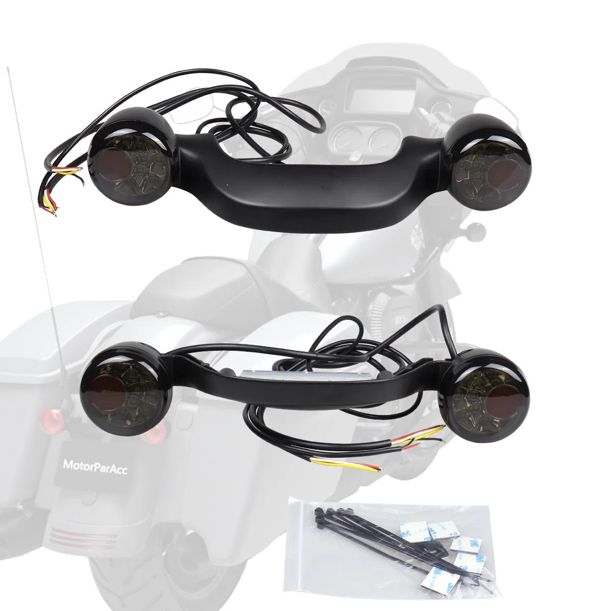 LED-Blinker hinten mit integrierter Lichtleiste, Motorrad-Bremsrücklichter, kompatibel mit Harley Touring Road King Road Glide Special Electra Glide Heritage Softail