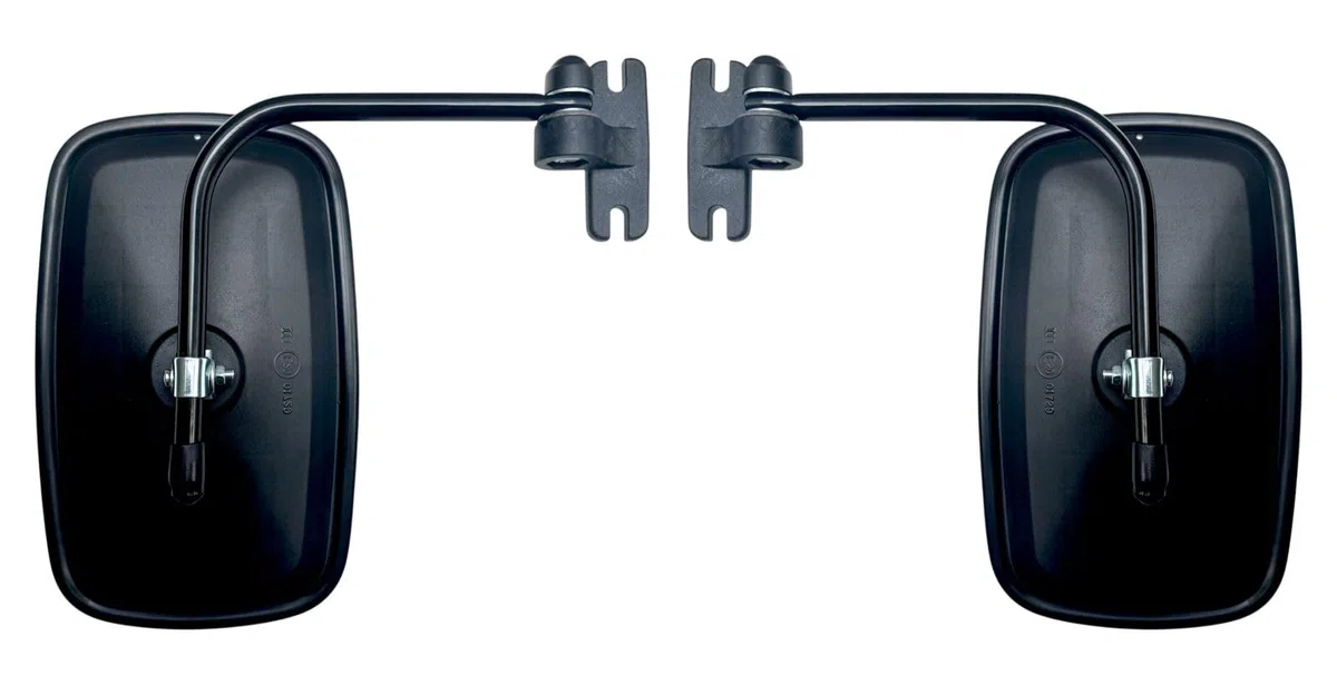 Außenspiegel Traktor 232x145 mm ø10 mit Spiegelhalter Set Universal Rückspiegel für Traktor LKW Bagger Landmaschine E20 (2. 180×155 mm Spiegelhalter, 2)