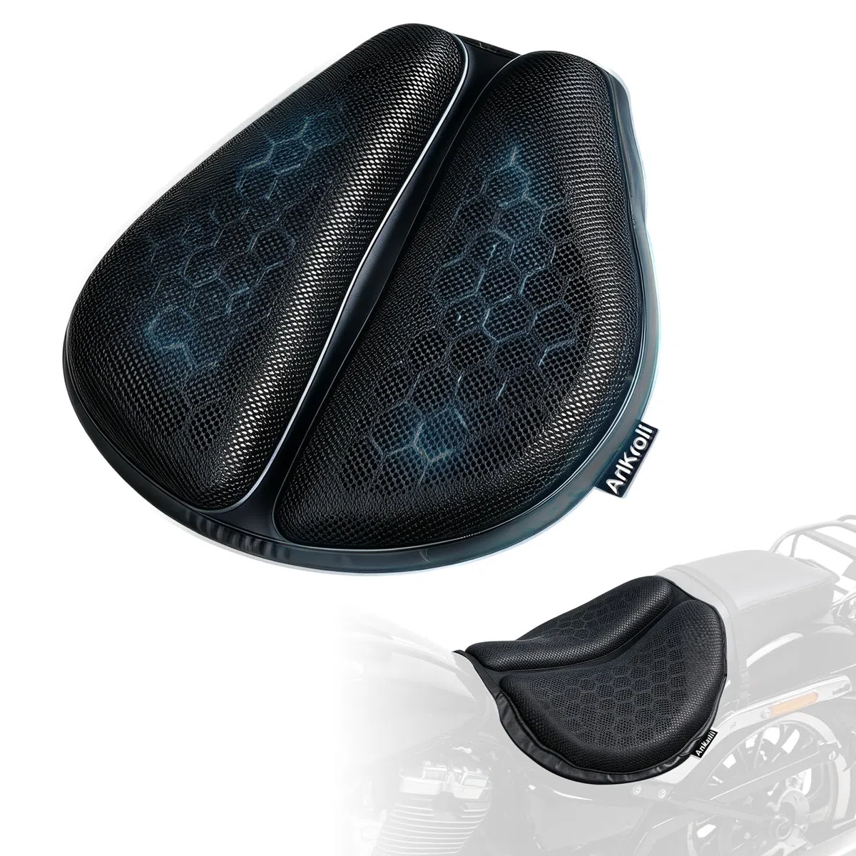 Motorrad Gel Sitzkissen Universal 3D Wabenstruktur Gelkissen Motorrad Struktur Atmungsaktive Stoßdämpfung Sitzpolster für Lange Fahrten