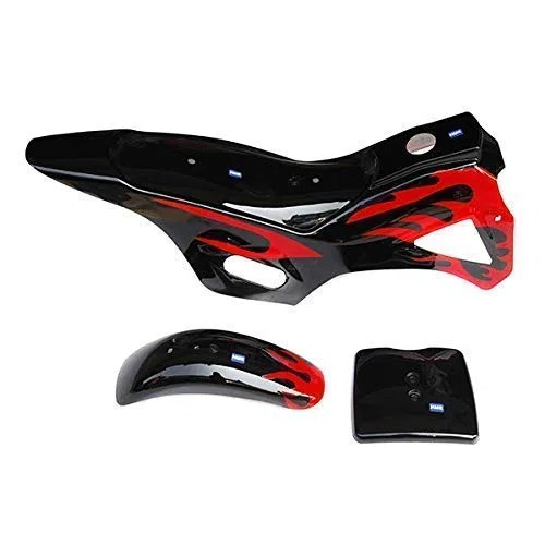 Verkleidungs SET Schwarz + Rot für Mini Cross 49 ccm Dirt Bike Pit Bike