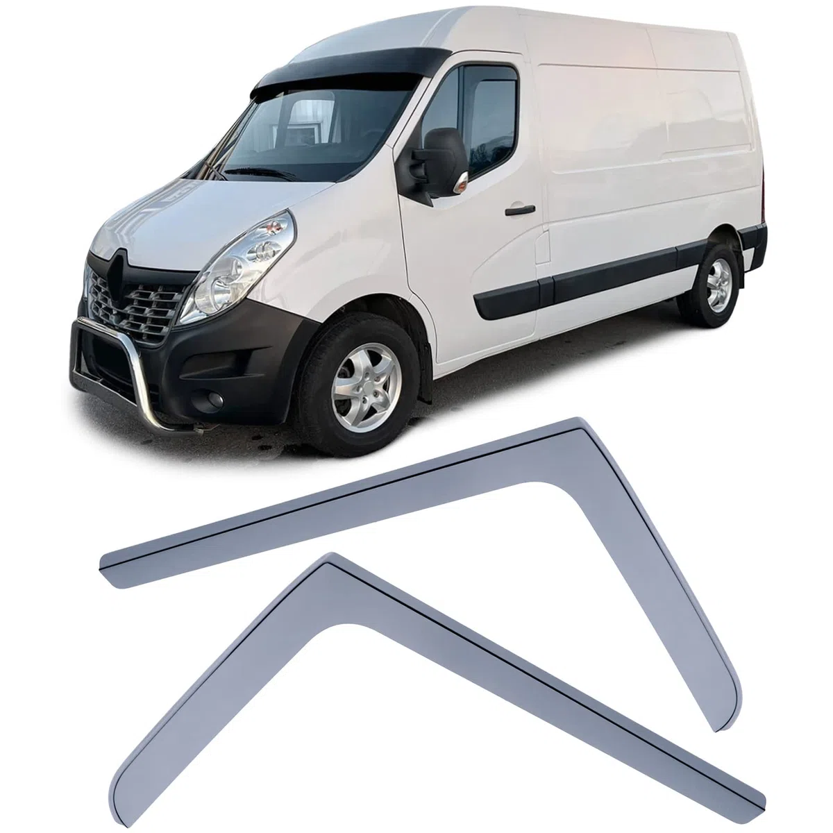 Windabweiser Regenabweiser Windschutz Schwarz Smoke für Renault Master 3 2010-24