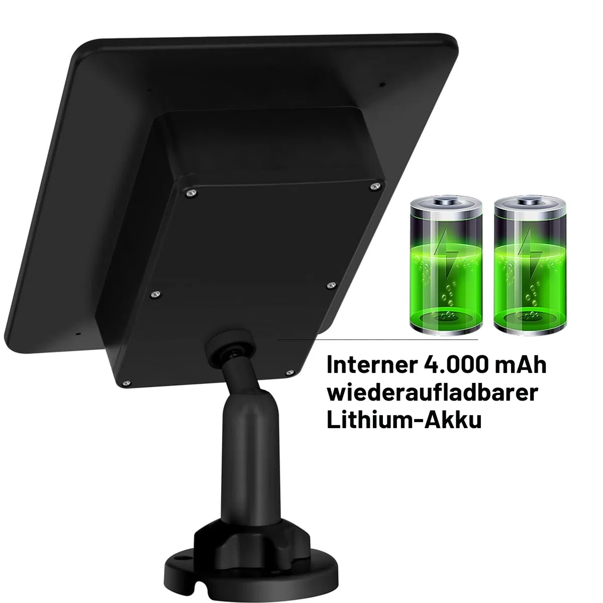 Solarpanel 12V/1A 6V/2A mit integriertem wiederaufladbarem Lithium-Akku mit 4000 mAh IP66, Jagdzubehör, kompatibel mit Jagdspielkameras oder Hirschfutterautomaten (2 Stück)