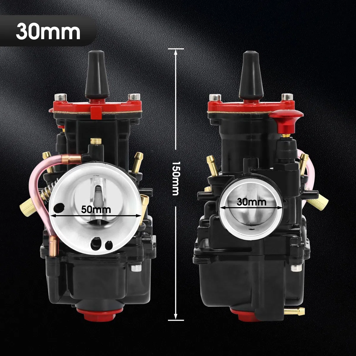 PWK 30 mm Vergaser Racing Carb Kits mit Luftfilter, 10 Stück Hauptdüsen, 10 Stück langsame Pilotdüsen, universell für 2T 4T Motor, Dirt Bike, Motocross, Motorrad, Roller, ATV, Quad, Go-Kart (30 mm)
