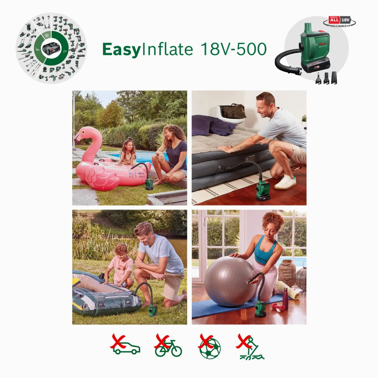 Bosch elektrische Luftpumpe/Luftpumpe für Luftmatratze EasyInflate