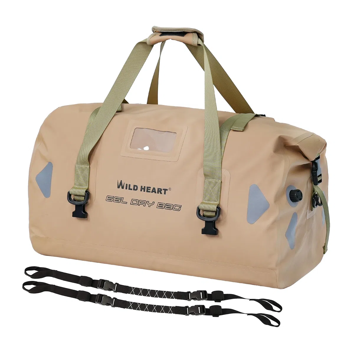 WILD HEART wasserdichte Reisetasche PVC500D Doppelboden mit Seil und Innentasche 40L 66L 100L Für Kajak,Camping,Bootfahren,Motorrad