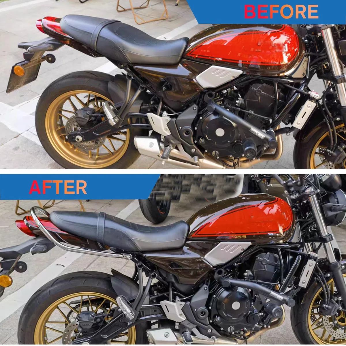 Motorrad-Beifahrer-Armlehne hinten, Soziussitz, Haltegriff, Handschiene, passend für Ka&wa&sa&ki Z650RS Z 650 RS Z 650RS Zubehör 2021 2022 2023 2024 (Schwarz)