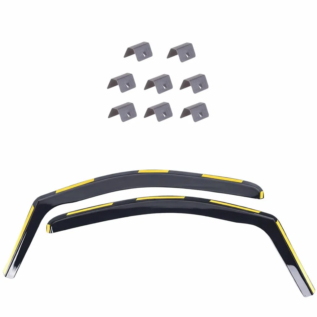 Set mit 2 Windabweisern für Volkswagen T5 & T6 VW Transporter/Multivan 2003 bis 2022 In-K-Acryl-Seitenfenster-Visiere, rauchgetönte Regenschutz-Reflektoren.