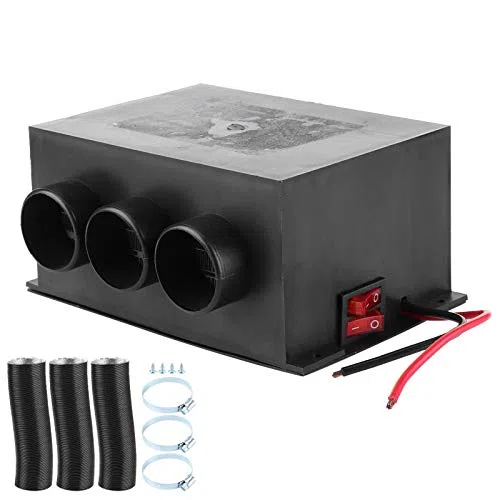 12 V 600 W Autoheizung. KIMISS 3-Loch-tragbare Winterheizung, Wärmer, Windschutzscheiben-Entfroster, 12 V, Nebelentfernung, Auto-Entfroster für PKW, LKW, Busse, Wohnmobile, LKW, Wohnmobile