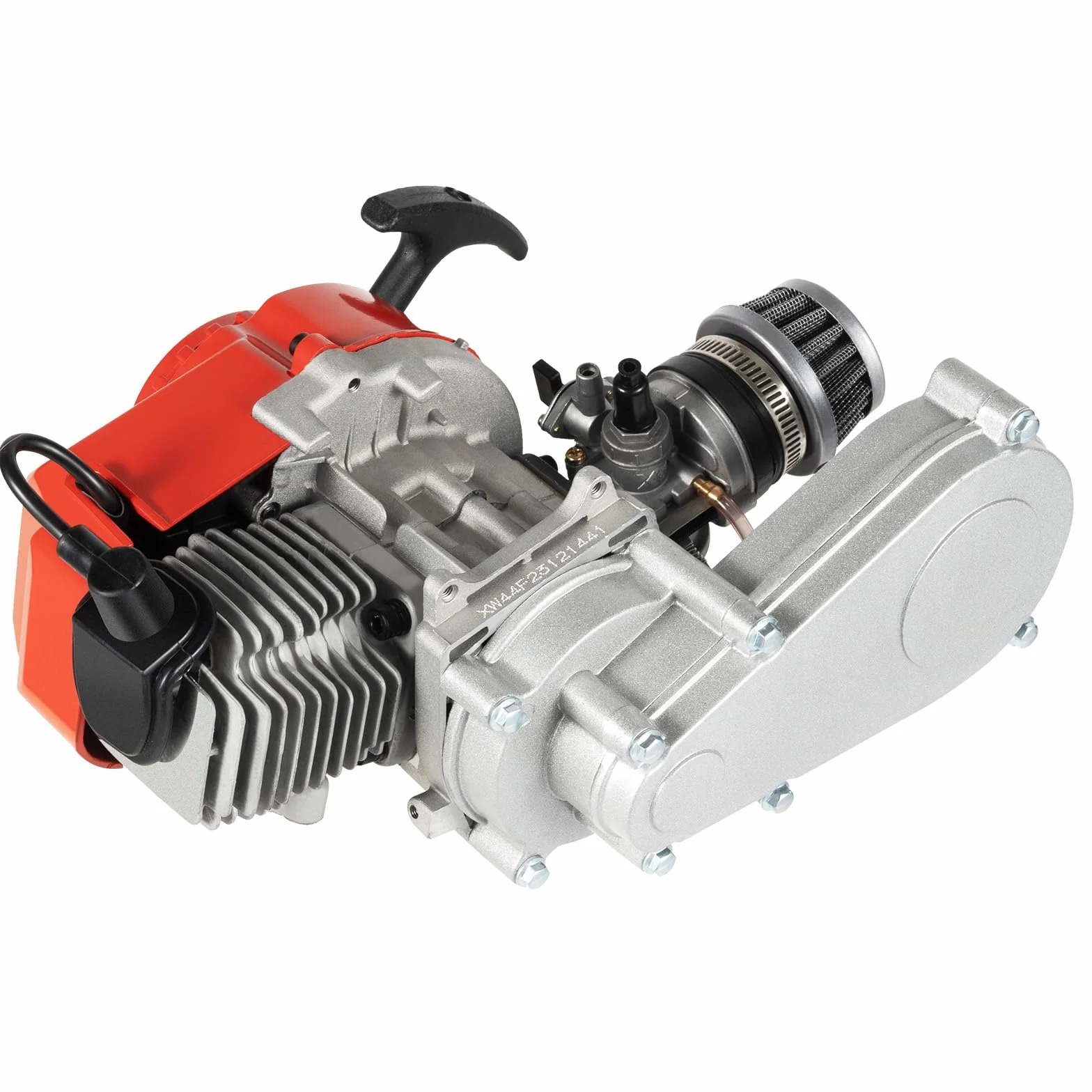 49CC Motors Dirtbike Motor, 3.5PS Pocket Bike Mini ATV Quad mit Getriebe Vergaser, Ziehen Start, Vergaser mit Getriebe für Taschenmotorräder Geländemotorräder ATVs Motorroller