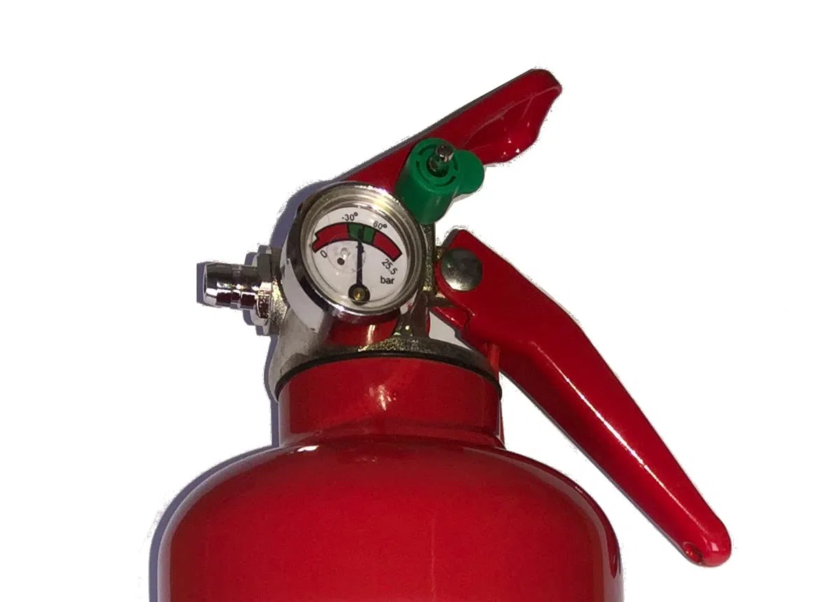 Brandengel Premium Autofeuerlöscher 1kg Pulverlöscher Feuerlöscher, LKW PKW Motorrad KFZ EN 3 Messingarmatur Manometer Halterung ABC 2LE (Ohne Prüfnachweis u. Jahresmarke)