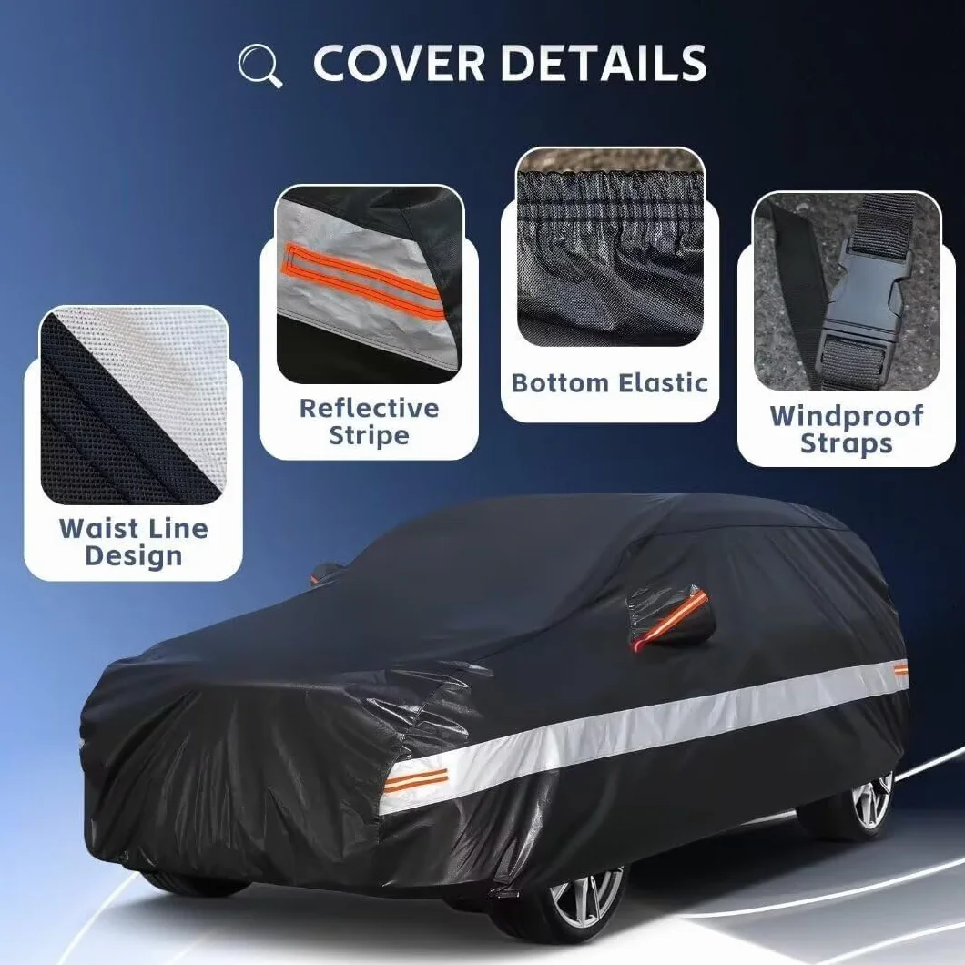 10 Schichten Autoabdeckung Kombi 100% Wasserdicht,Auto Abdeckplane für Vollgarage.Autoplane Passend für Audi A4 Avant,VW Passat Estate,Octavia Combi,BMW 3er Touring.Autogarage Schwarz C13