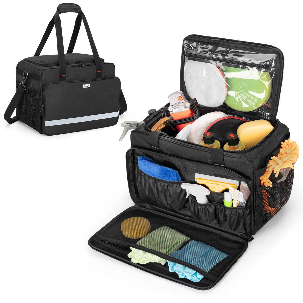 samdew Große Auto Wäsche Tasche für Aufbewahrung von Detaillierungs Zubehör, Reinigungs Caddy für Fahrzeug Wasch Werkzeuge & Reiniger
