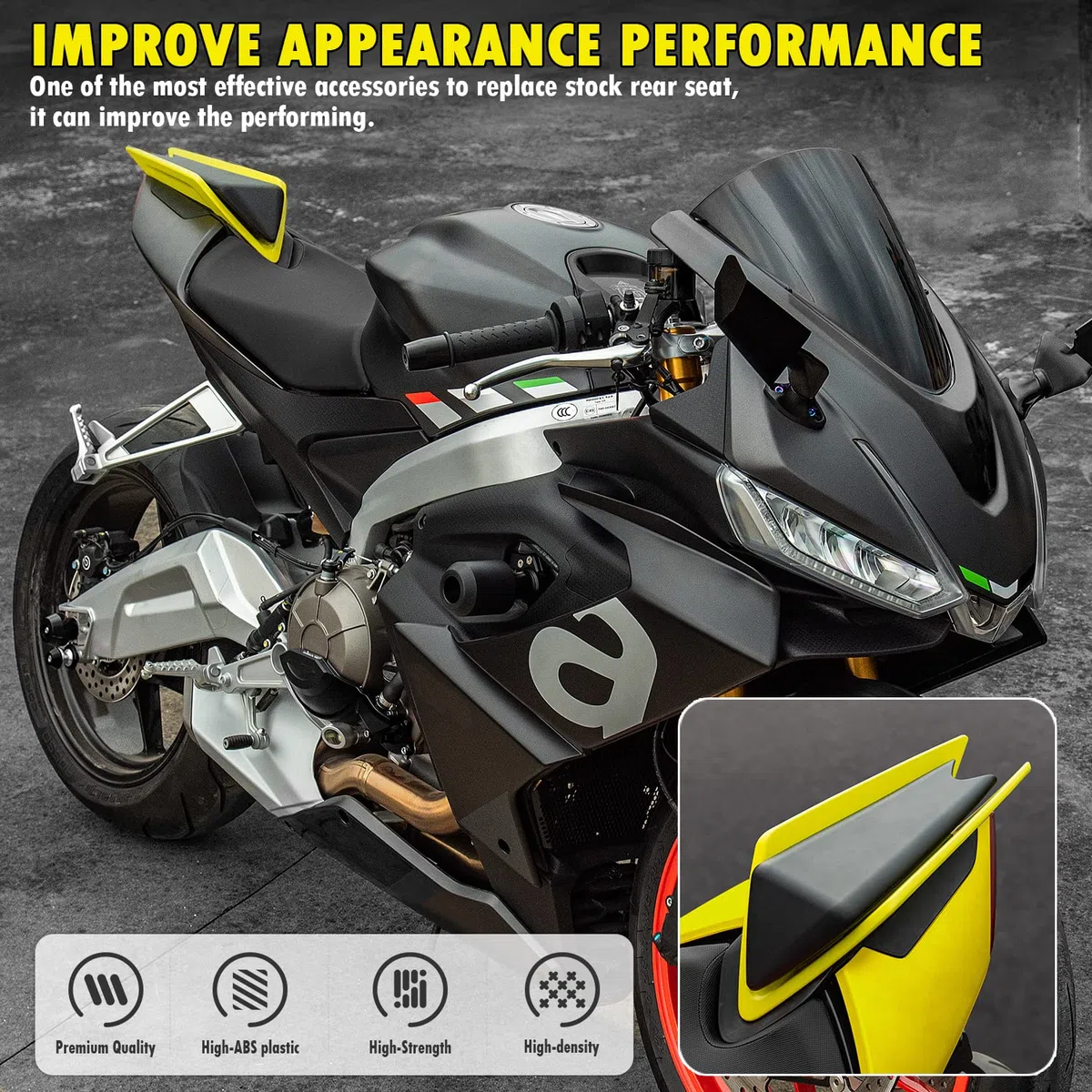 Motorrad Hinten Soziusabdeckung Beifahrersitz Verkleidung Heckabdeckung Rücksitzbezug für RS660 Tuono 660 2020-2024 RS V4 2021-2024 Sozius Solo Verkleidung, Kohlefaser-Optik