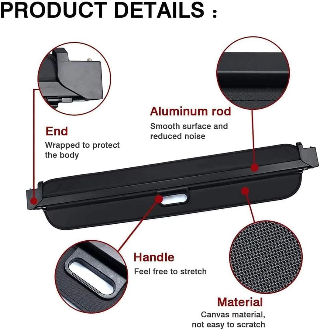 Einziehbarer Auto Laderaumabdeckung Rollo für BMW X1 E84 2009-2018,Hutablage Zum Schutz Der PrivatsphäRe Cargo Cover