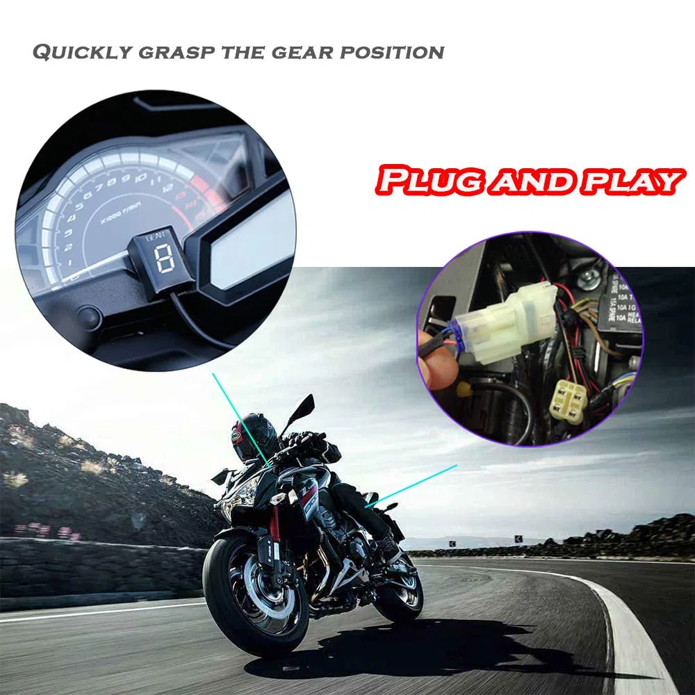 Ganganzeige Motorrad für Kawasaki Plug&Play LED Anzeige Display Wasserdichte (Grün)