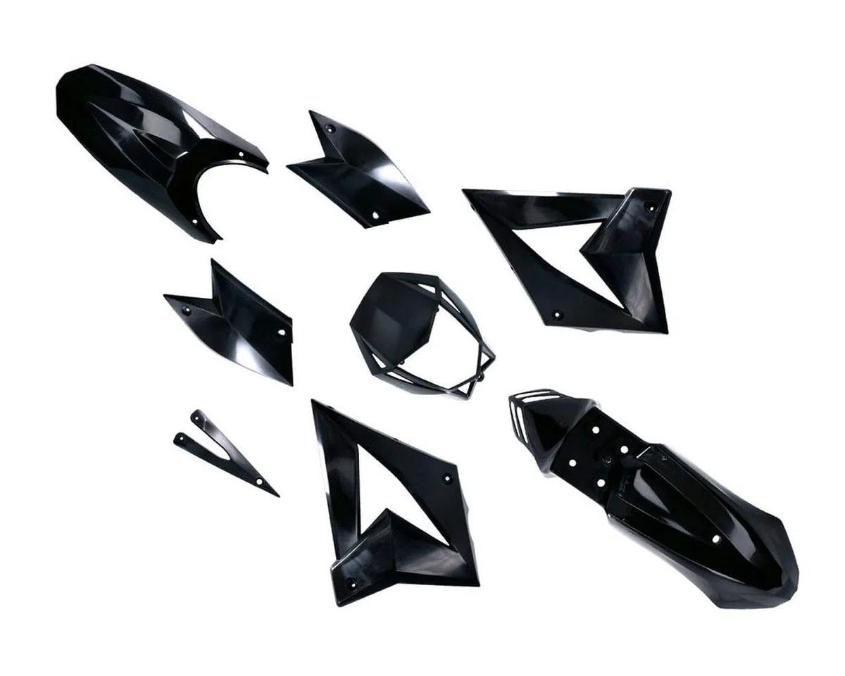 2EXTREME Verkleidungskit komplett schwarz kompatibel für CPI SX, SM, Beeline, Schaltmoped, Mofa, Moped, LC
