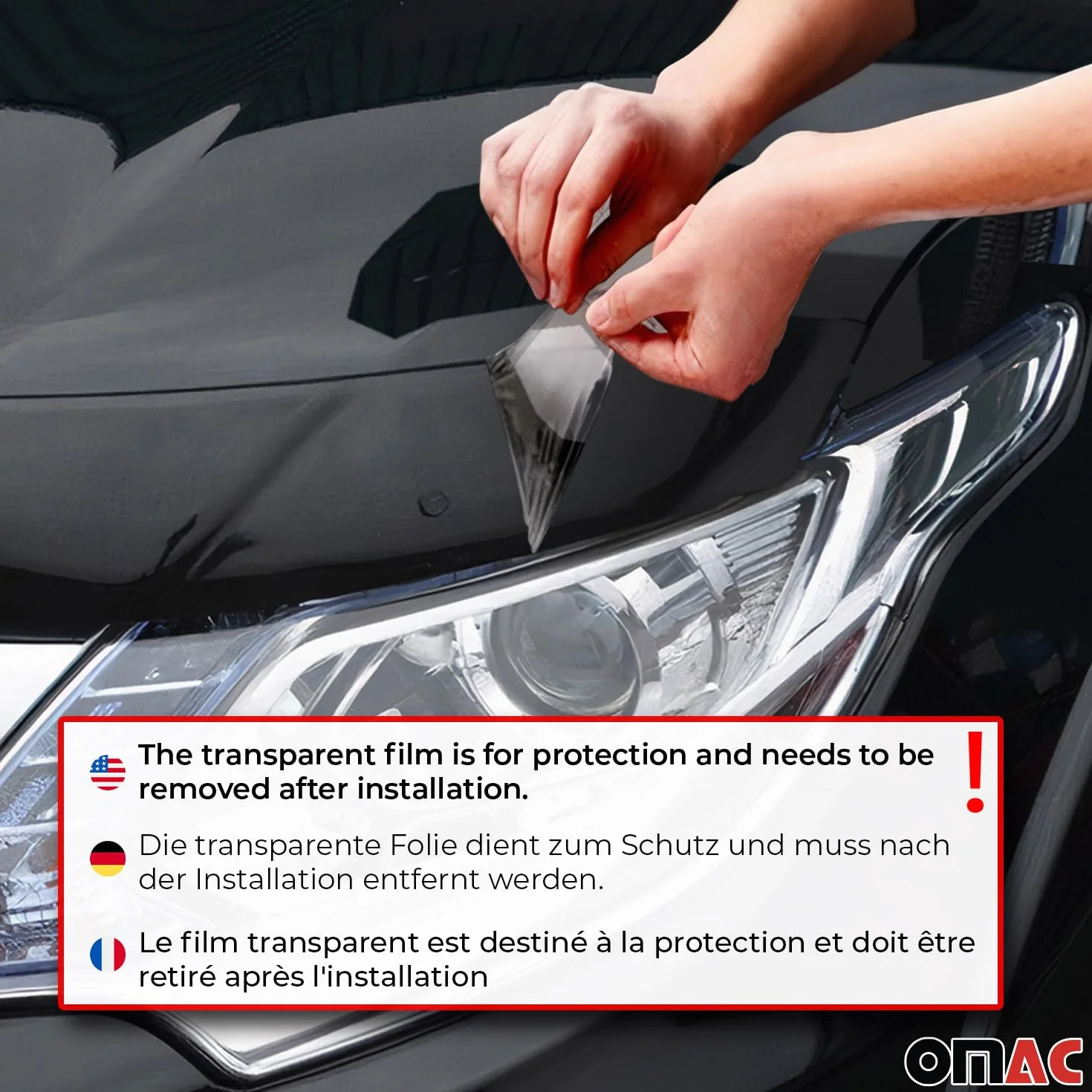 OMAC Motorhaube Deflektor Insekten Steinschlagschutz kompatibel mit Man TGE 2017-2026 Dunkel