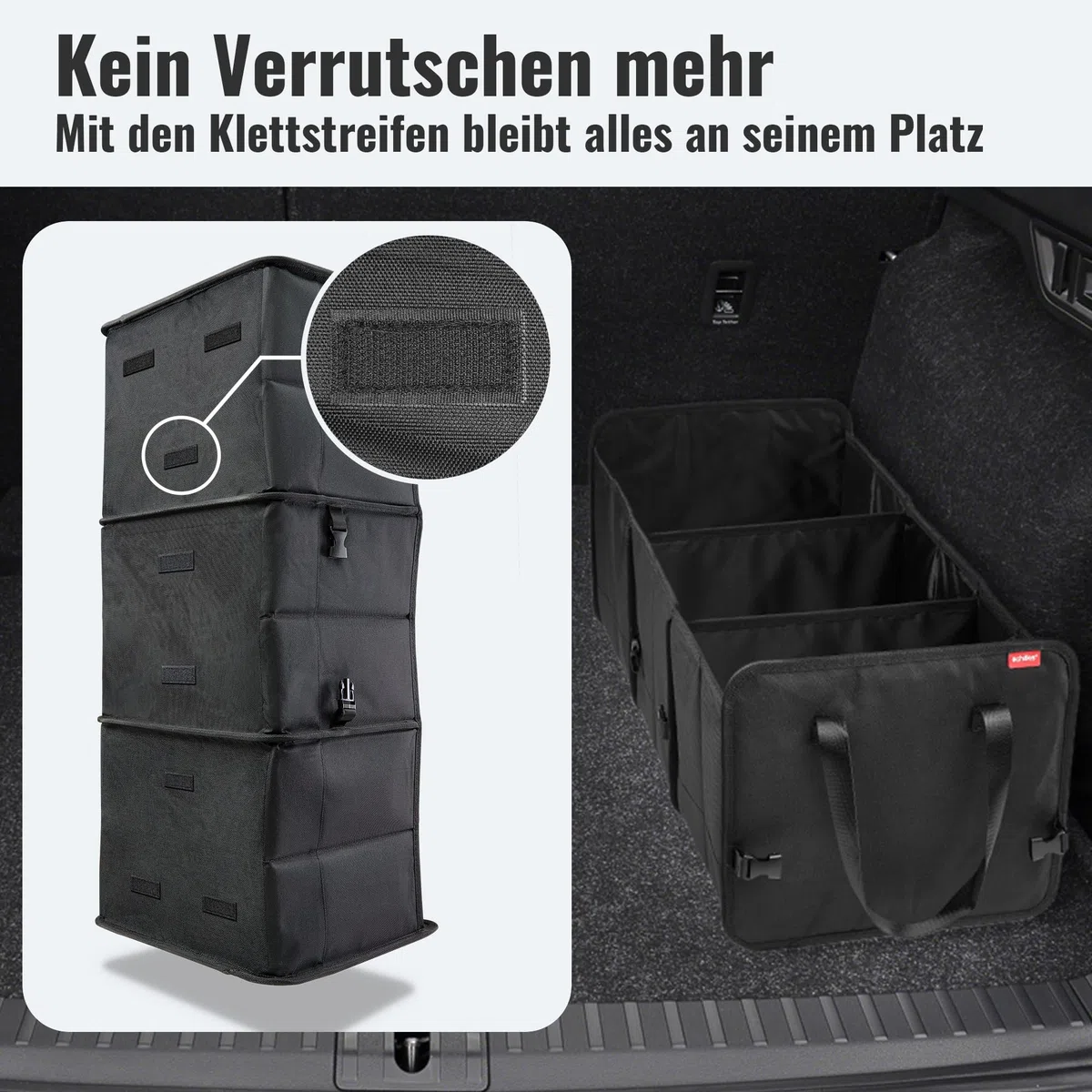 Achilles Faltbare Autobox Auto Organizer Kofferraumtasche 74 x 33 x 30 cm Schwarz