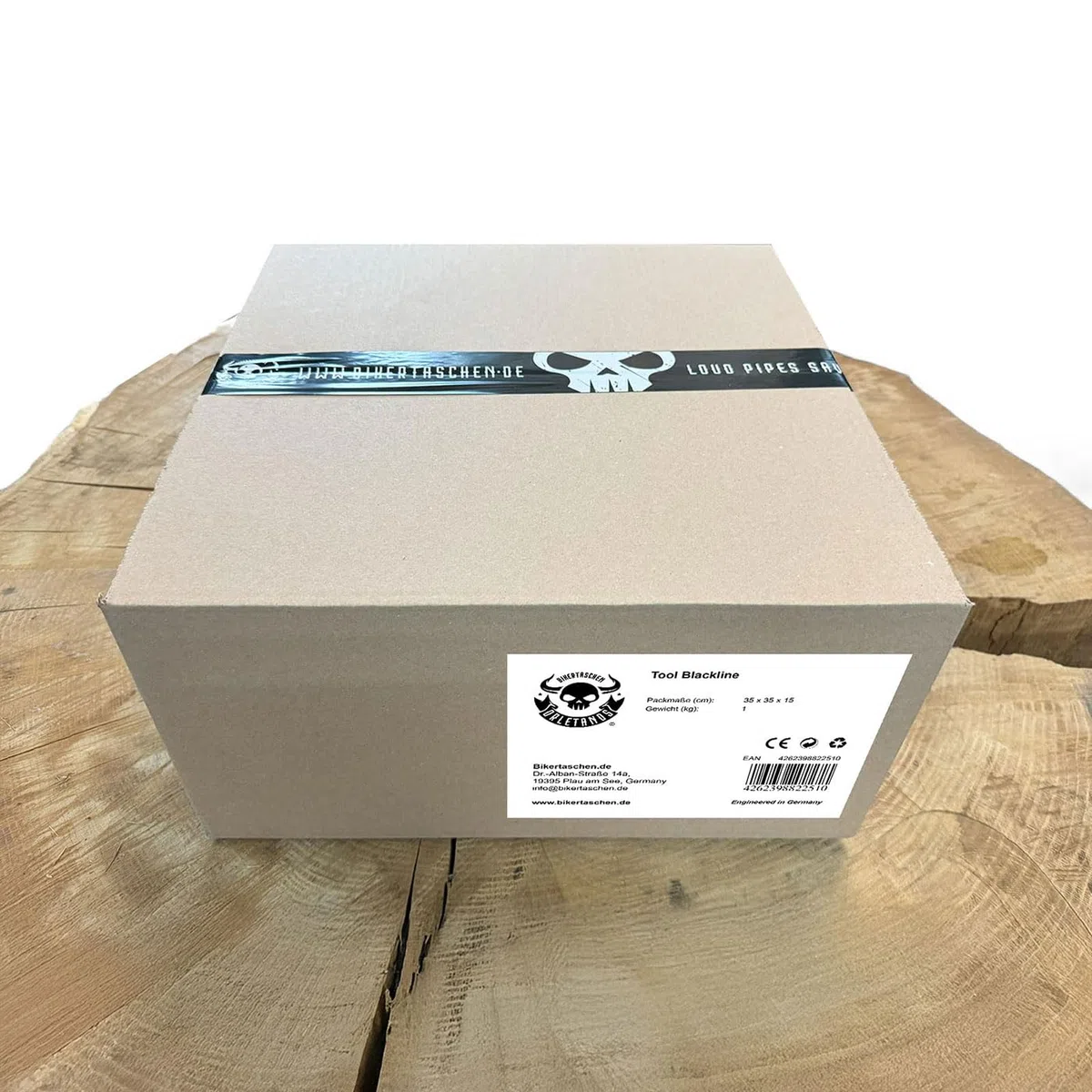 Tool Blackline Werkzeugrolle kompatibel mit Harley Davidson Chopper Reisekoffer Lederrolle Werkzeugrolle Hot Rod HD Koffer Sissybar Gepäckrolle Motorradkoffer schwarz
