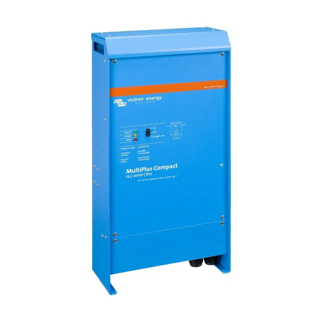 Victron Energy MultiPlus Reiner Sinus Wechselrichter 80 Amp Batterie Ladegerät, Spannungswandler, Transferschalter Inverter Kompakt, 2000VA 12-Volt 230V