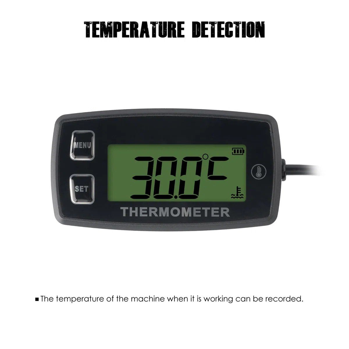 Digitales Motortemperaturthermometer Induktionsthermometer Kleiner Motor Multifunktions-Außenthermometer Wasserdichtes Thermometer, das für Boots-LKW-Motorradmotor geeignet ist