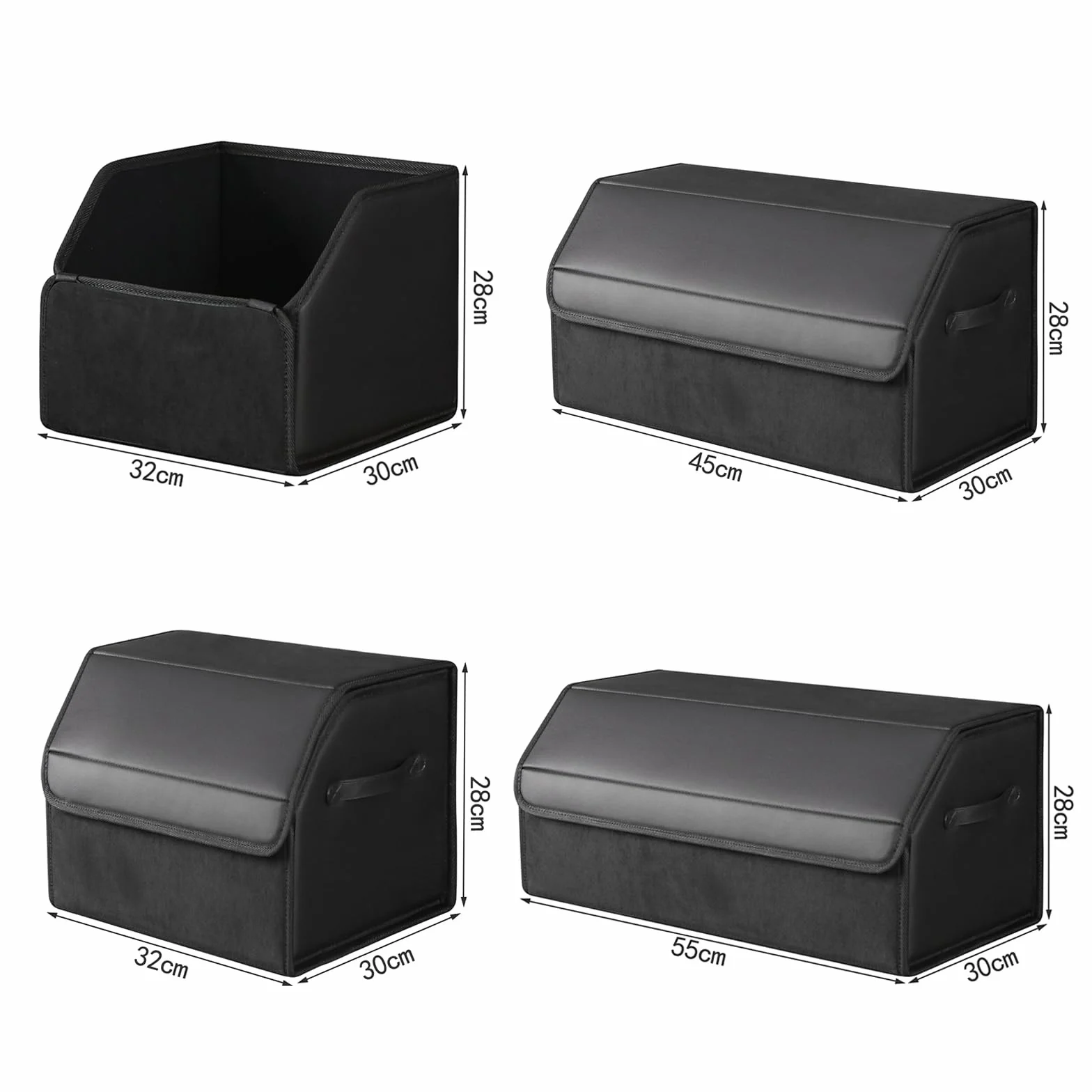 Auto Kofferraum wasserdicht, verschleißfest, faltbare Leder Aufbewahrungsbox, SUV Limousine Aufbewahrungsbox, Camping Organizer, Haushaltsklassifikationsbox (große Größe)
