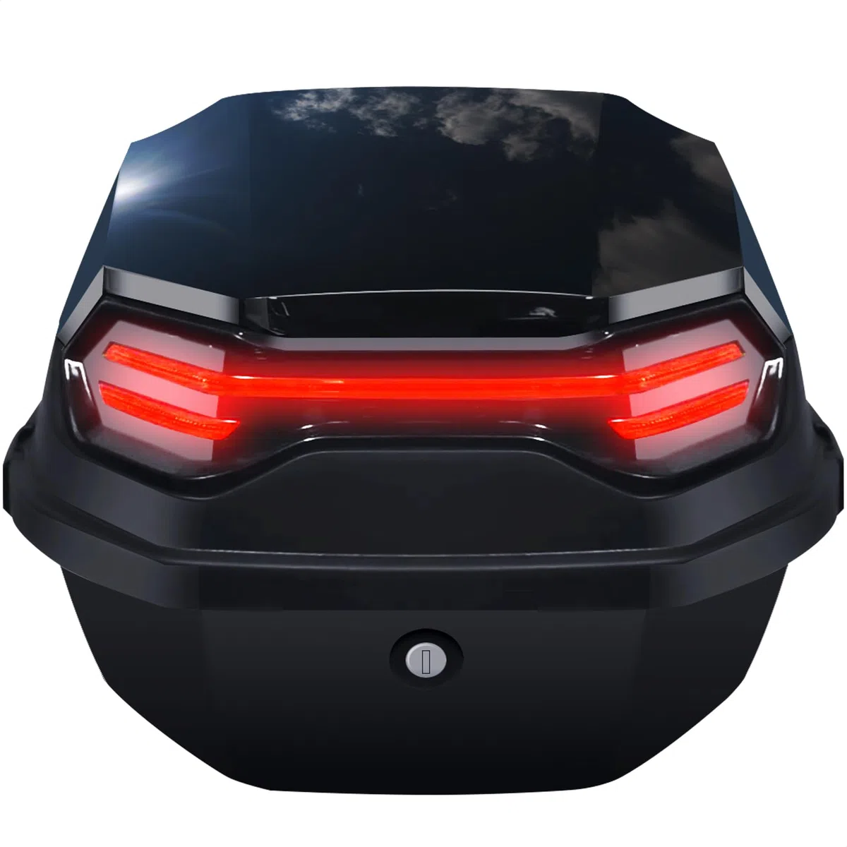 Motorradkoffer Topcase Wasserdicht Helmkoffer mit Sicherheitsschloss für Roller Motorrad Scooter Schwarz