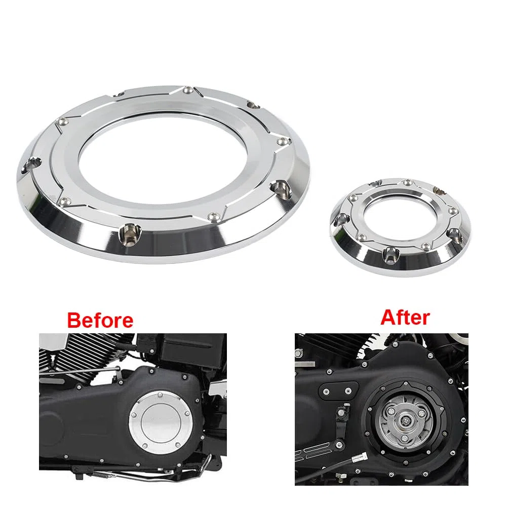 Bacar Derby Timing Cover Trim Timer Aluminium Chrom Für Dyna 1999-2017