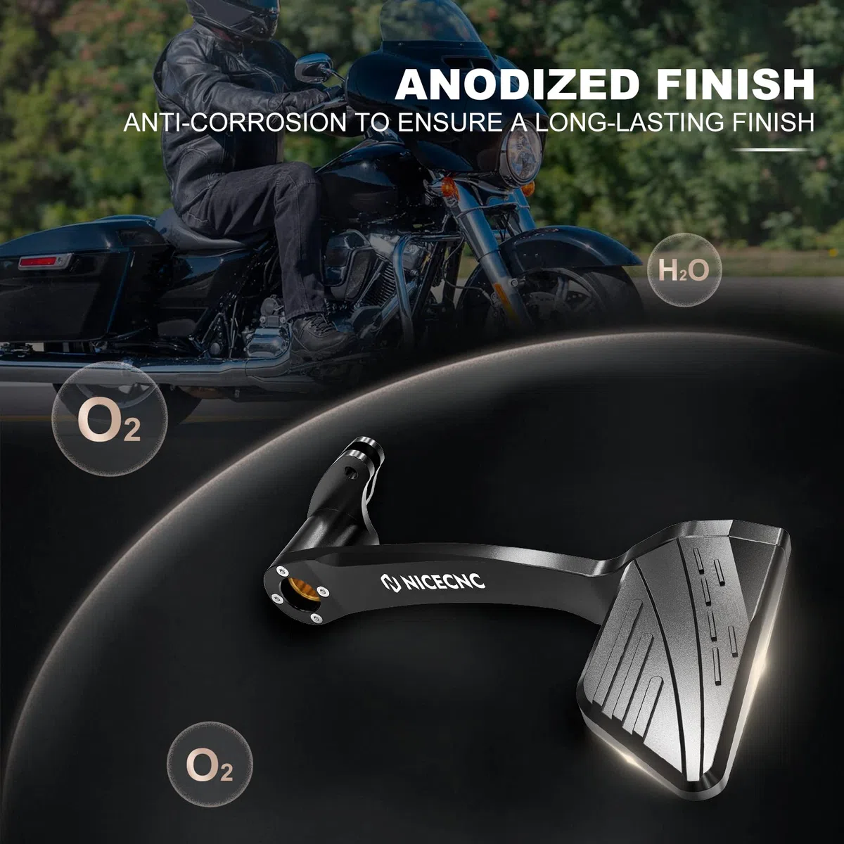 NICECNC Bremshebel-Pedal-Set hinten, Compatible with Harley CVO Tri Glide FLHTCUTGSE 2018–2022, Road Glide FLTRX 2015–2023, Road Glide Special FLTRXS 2016–2023, Siehe Passform, schwarz
