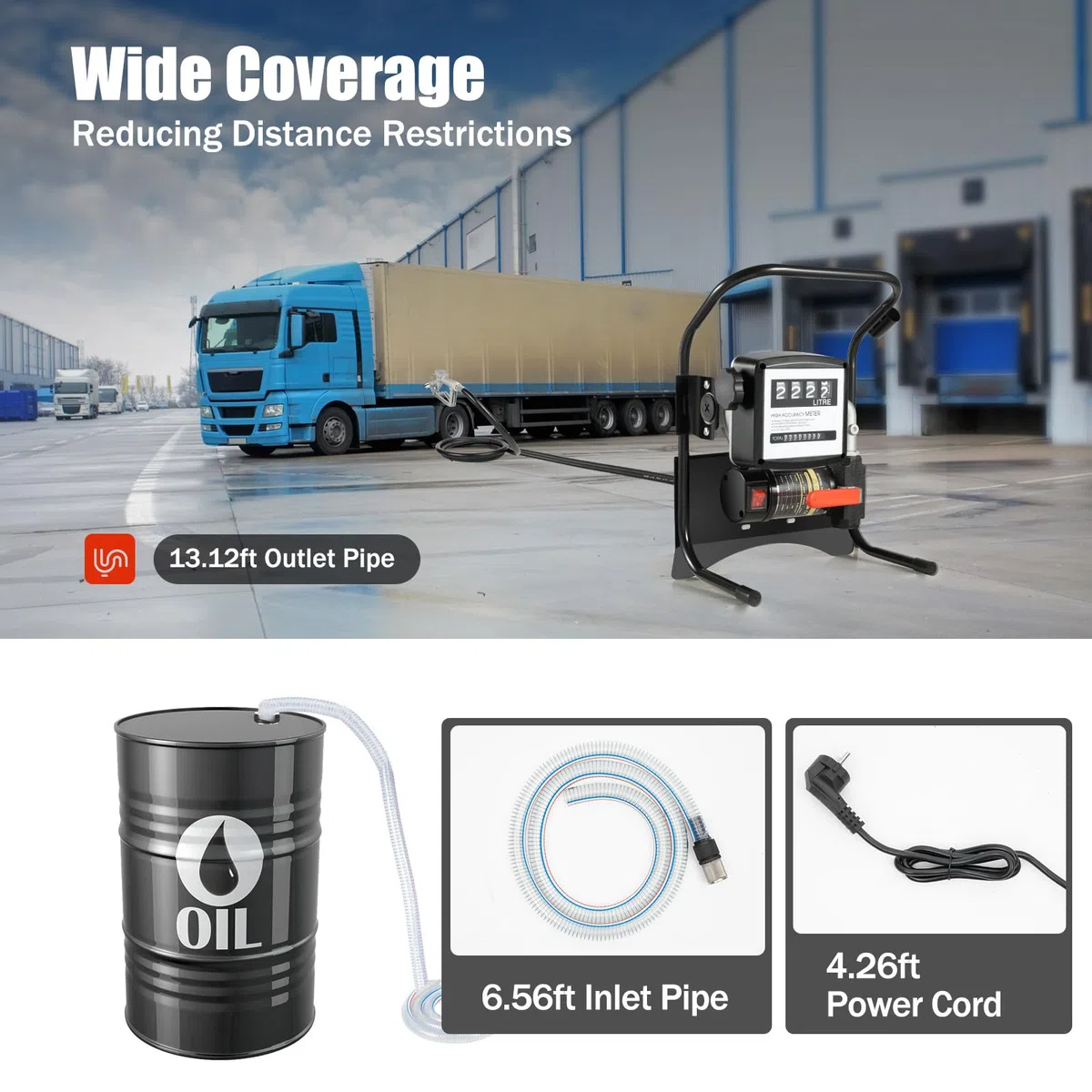 220V Dieselpumpe Selbstansaugend 200W 45L/Min Elektrische Kraftstoffpumpe Heizölpumpe mit Zapfpistole, Ölabsaugpumpe 230V Ölpumpe KFZ für Diesel & Heizöl, Professionelle Umfüllpumpe