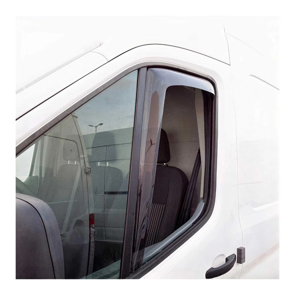 OMAC Windabweiser Regenabweiser kompatibel mit Ford Transit 2014-2025 Dunkel Acryl 2tlg