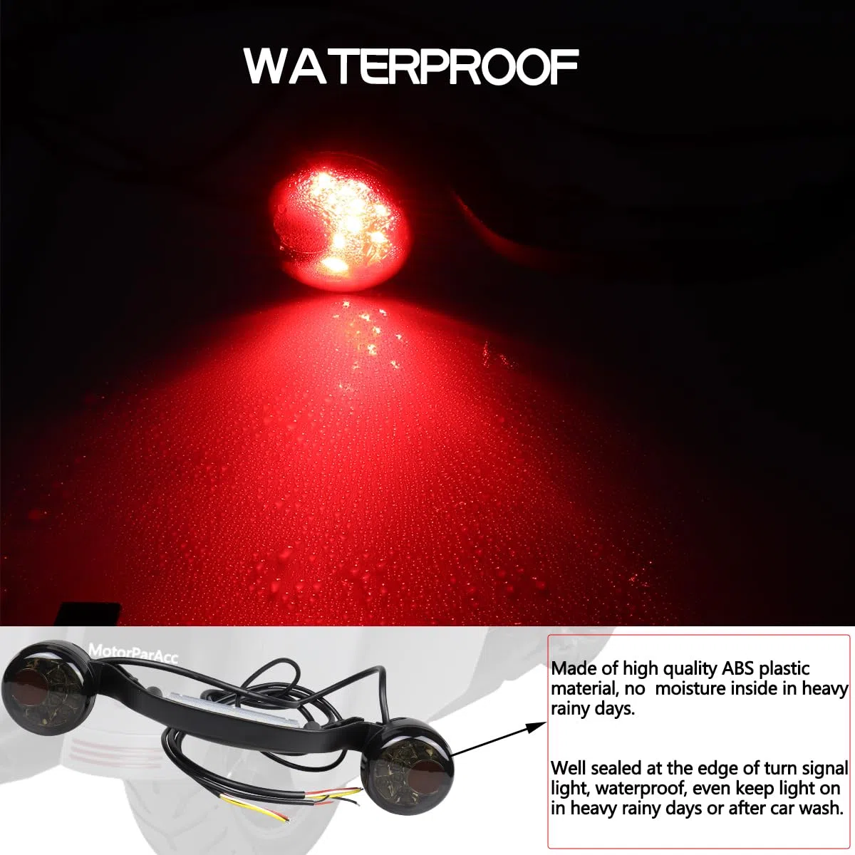 LED-Blinker hinten mit integrierter Lichtleiste, Motorrad-Bremsrücklichter, kompatibel mit Harley Touring Road King Road Glide Special Electra Glide Heritage Softail
