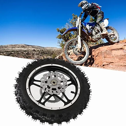 Dirt Bike Hinterrad, Motorrad Hinterrad Gummi Metall 2.5-10 mit Disc Ritzel Lager Felge Reifen Montage für Mini Pit Bike