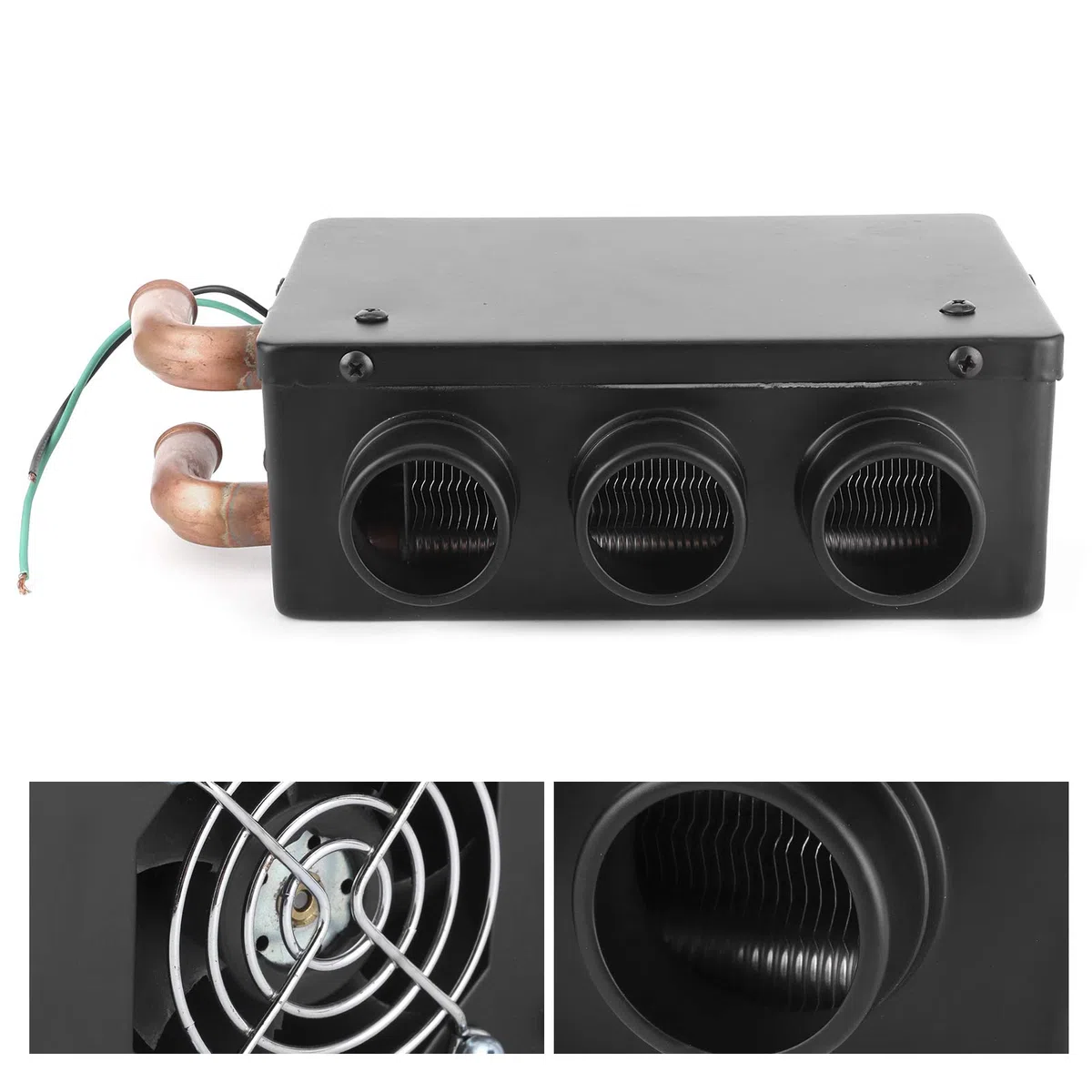 Autoheizung, Qiilu 12V 50W Autoheizung Kühlung Kompaktheizung 3-Loch Tragbar Winter Schnellheizung Wärmer Frost Rauscharm Windschutzscheibenheizung Fan Demister Defroster