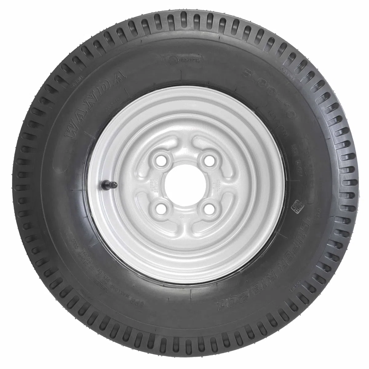 The Drive | 2x Komplettrad 5.00-10 79N TL M+S für kleine Pkw-Anhänger | Felge 3,50x10 ET0 / ML60 – Lochkreis 4x100 | Tragkraft je 437kg – max. 140 km/h | mit Felge