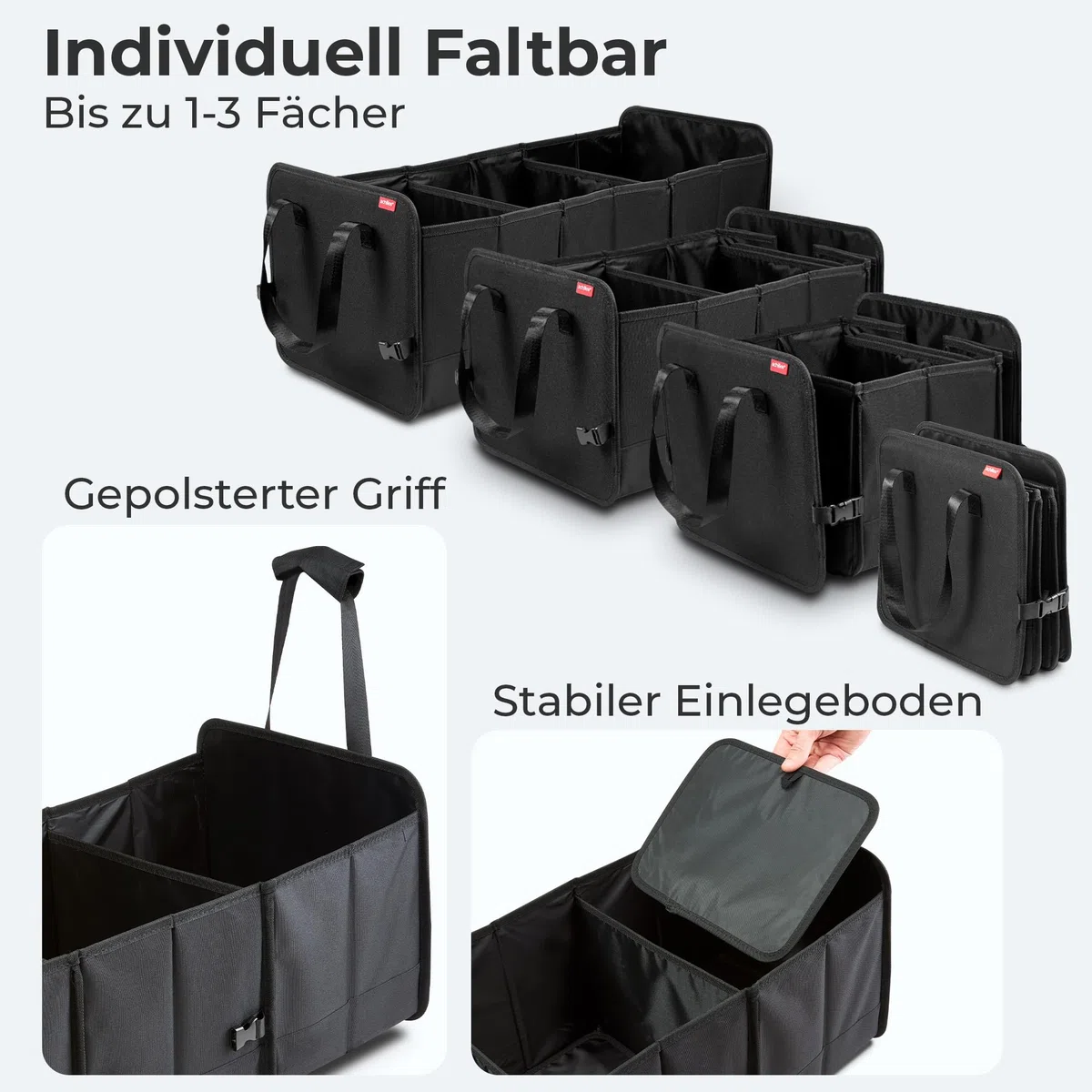Achilles Faltbare Autobox Auto Organizer Kofferraumtasche 74 x 33 x 30 cm Schwarz