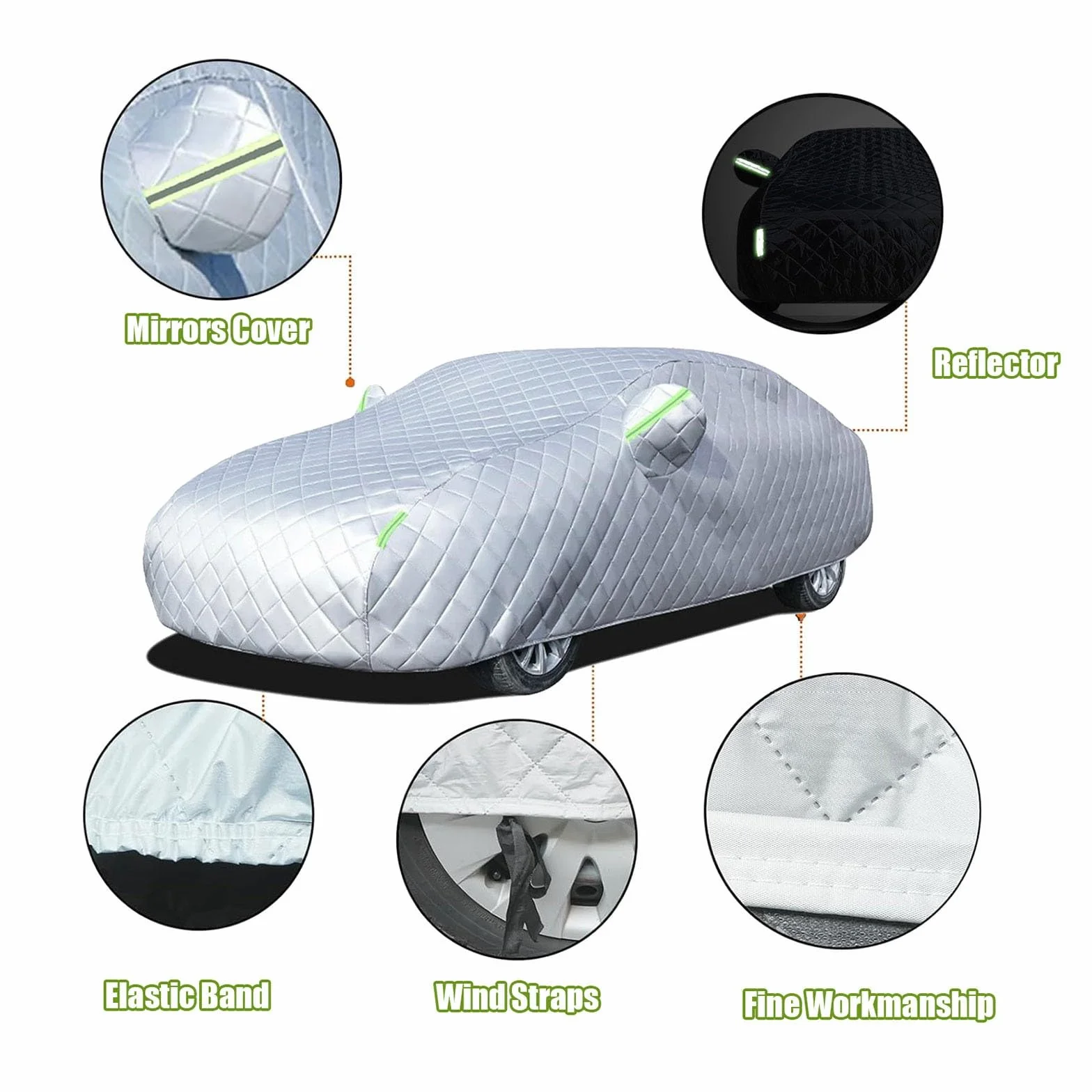Hagelschutz Abdeckplane Auto für VW Beetle Cabrio 2011-2019, Hagelschutzplane Auto Outdoor UV-Schutz Winddicht Außen Vollständige Autoabdeckung(Silver,für VW Beetle Cabrio 2011-2019)