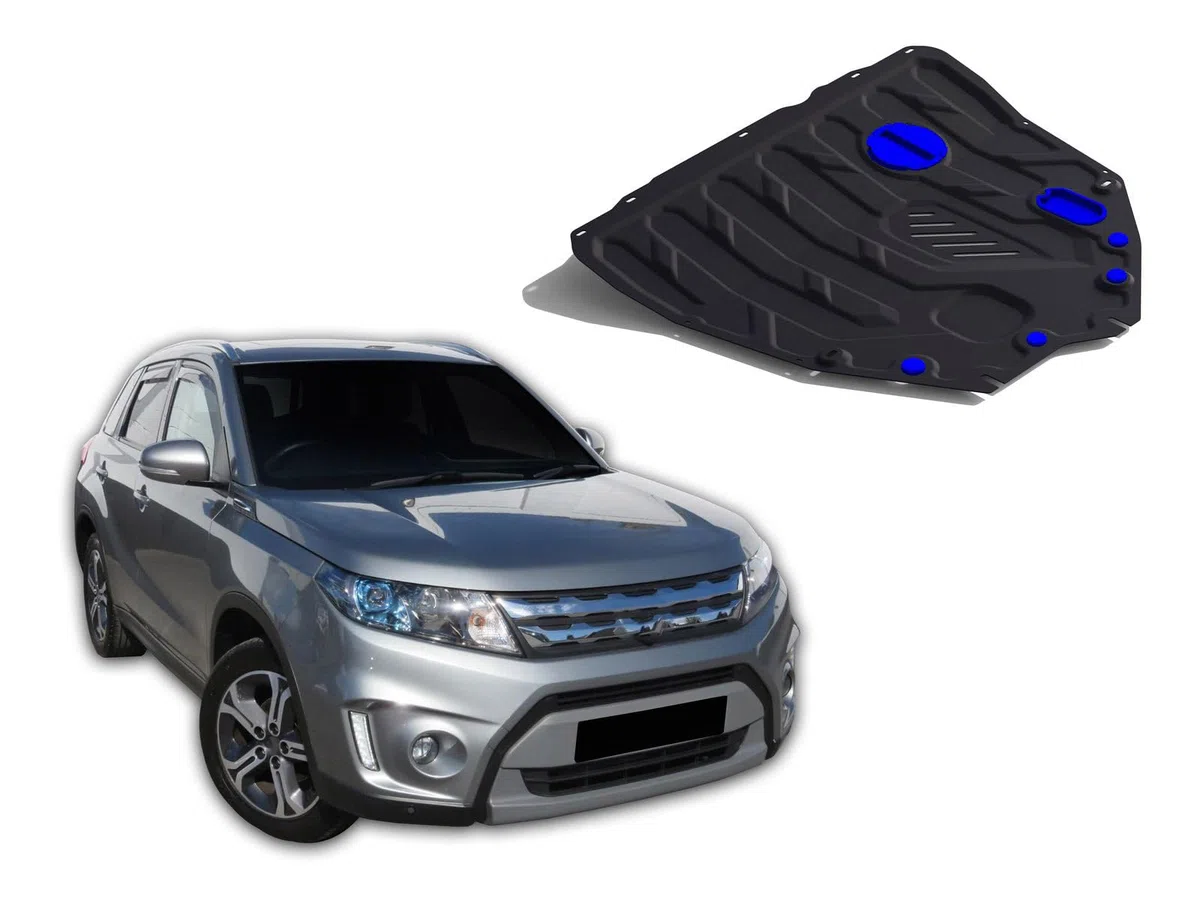 J&J AUTOMOTIVE Unterfahrschutz passend für Suzuki Vitara LY ab 2015, Stahl 2mm Motor und Getriebeschutz Unterbodenschutz Passform Schwarz