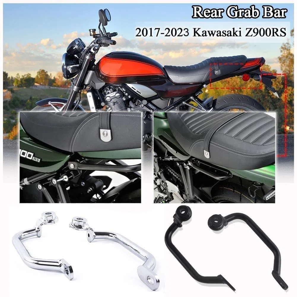 Motorrad Stahl Sozius Haltegriff Sitz Seitenhandlauf Griff Kit für Z900RS Z900RS Z900RS 2017-2023 Z950RS Z950RS Z950RS 2017-2021 Motorrad Zubehör (Schwarz)