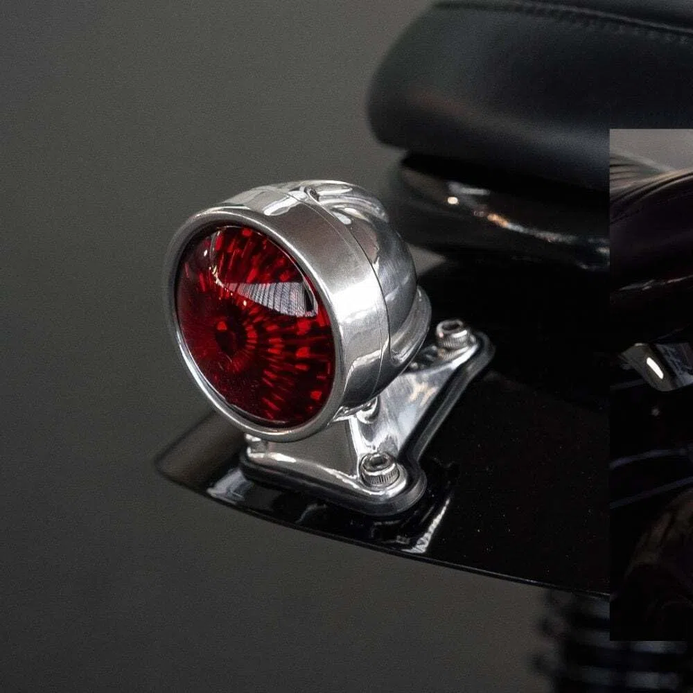 Motone Reprobate Tail Light LED poliert- mit Halterung, ECE