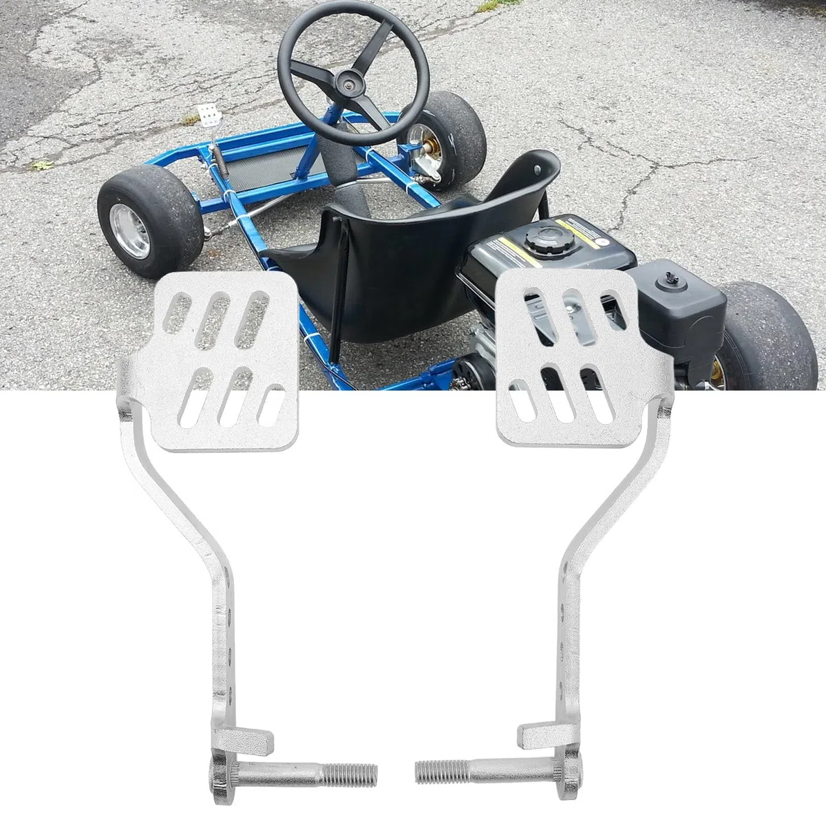 KIMISS 1 Paar Brems-Gaspedale Go-Kart-Pedal-Kit, rutschfeste Oberfläche, Rostbeständig und Einfache Modifikation für 196 6,5 PS Road Rocket, Azusa Fun Kart mit Gaszug