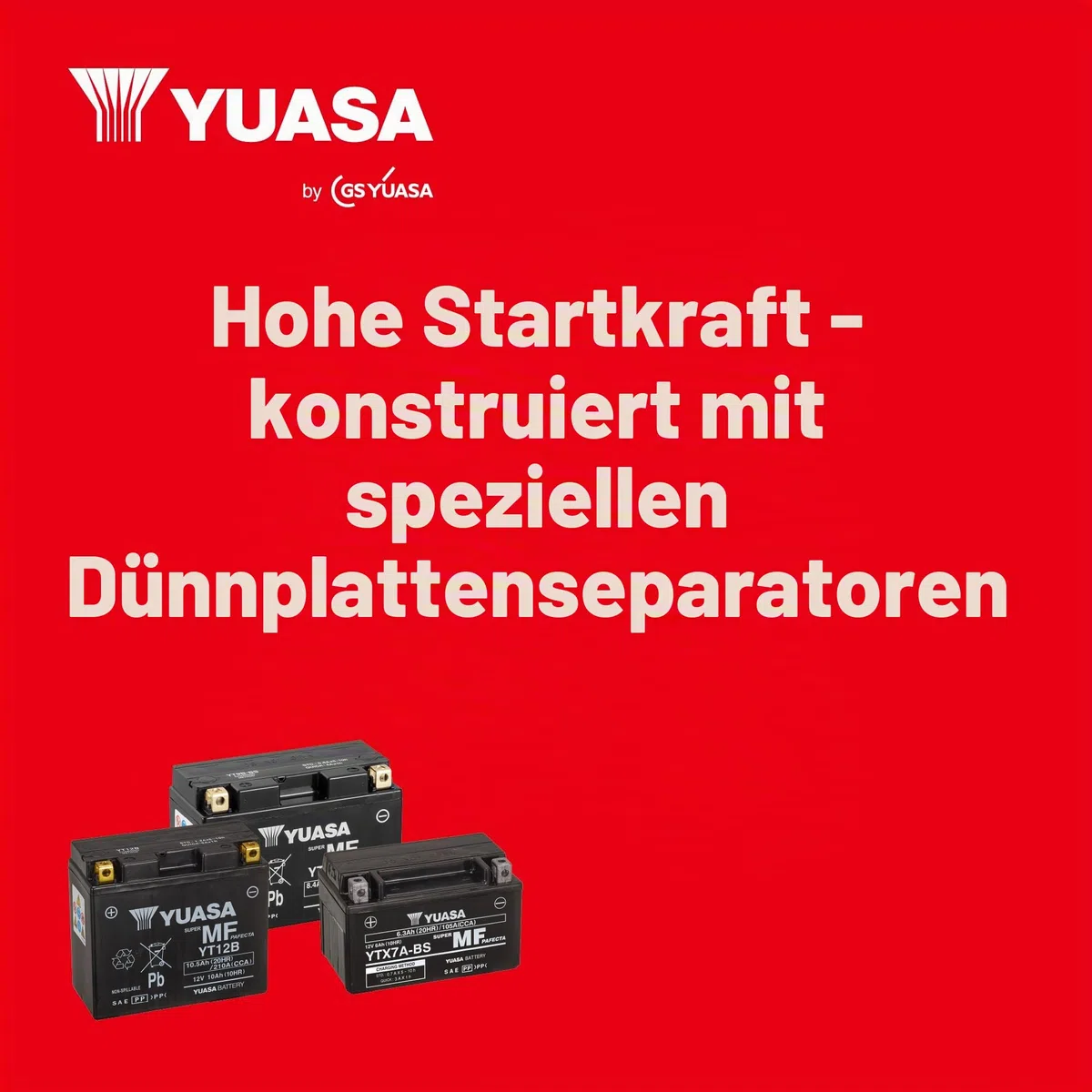 Yuasa YTX12 12V 180 CCA wartungsfreie VRLA AGM Motorradbatterie