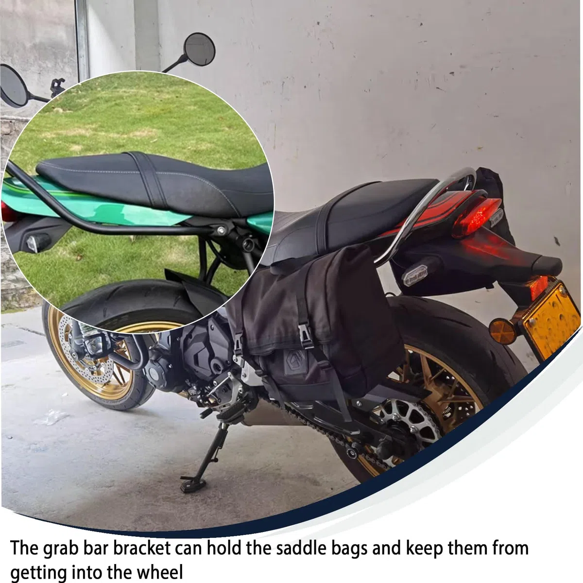 Motorrad-Beifahrer-Armlehne hinten, Soziussitz, Haltegriff, Handschiene, passend für Ka&wa&sa&ki Z650RS Z 650 RS Z 650RS Zubehör 2021 2022 2023 2024 (Schwarz)