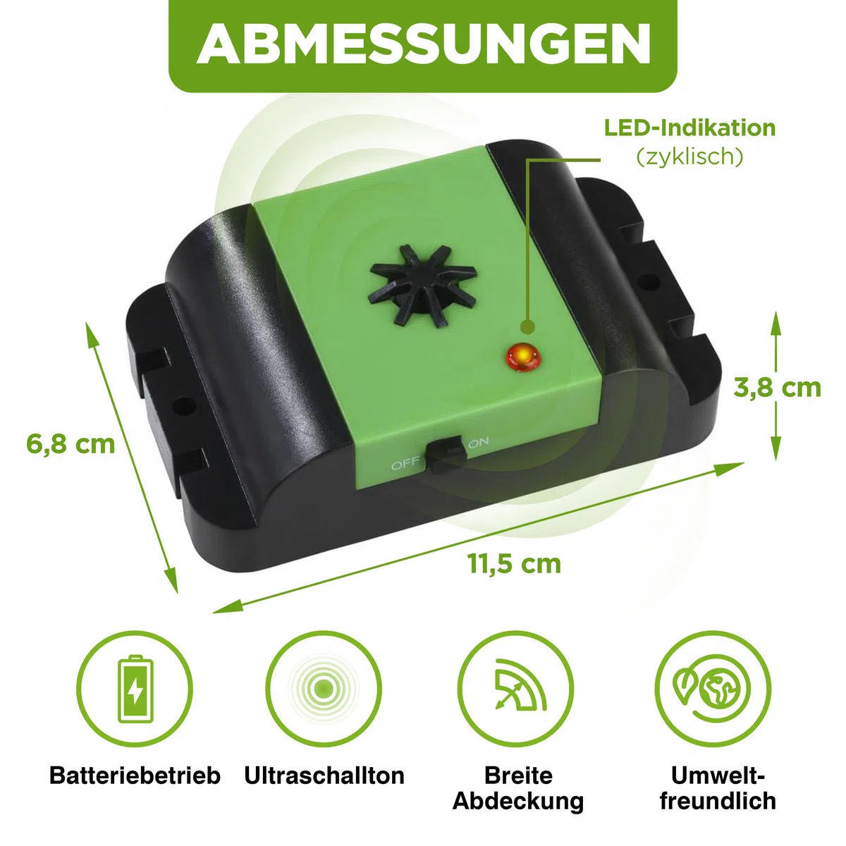 ISOTRONIC Marderschreck Auto – Batteriebetriebene Marderabwehr mit Vibrationssensor & Ultraschall – Marderschutz für Auto, Dachboden & Garage – Anti Marder Abwehr mit 40m² Wirkungsbereich (1 Stück)