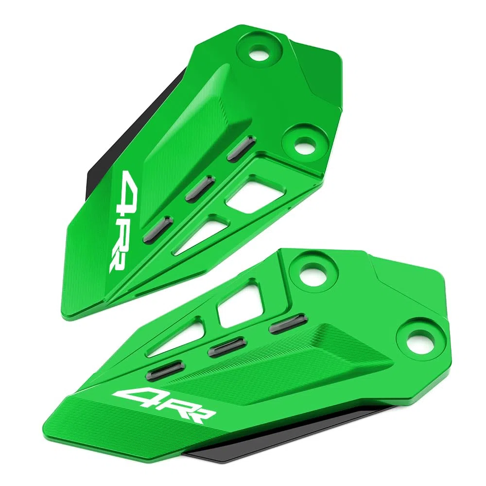 Modeer Für K.awasaki ZX-4R 2023 2024 | ZX-4RR 2023 2024 Motorrad CNC Fersenschutz Fußraste Pedal Protektor Fußraste Fersenplatten Schutzabdeckung Zubehör (zx4rr-grün/schwarz)