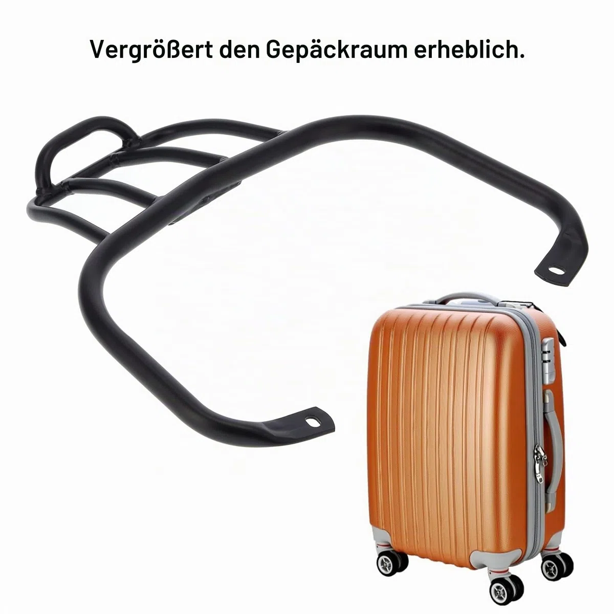Akozon Gepäckträger, Soziushaltebügel Heck CNC Aluminiumlegierung Gepäckträger Hinten Gepäckablage Motorrad-Gepäckhalter Cargos Halter Halterung Fußpedalhalter Gepäckträgerhalterung für Vespa GTS 300