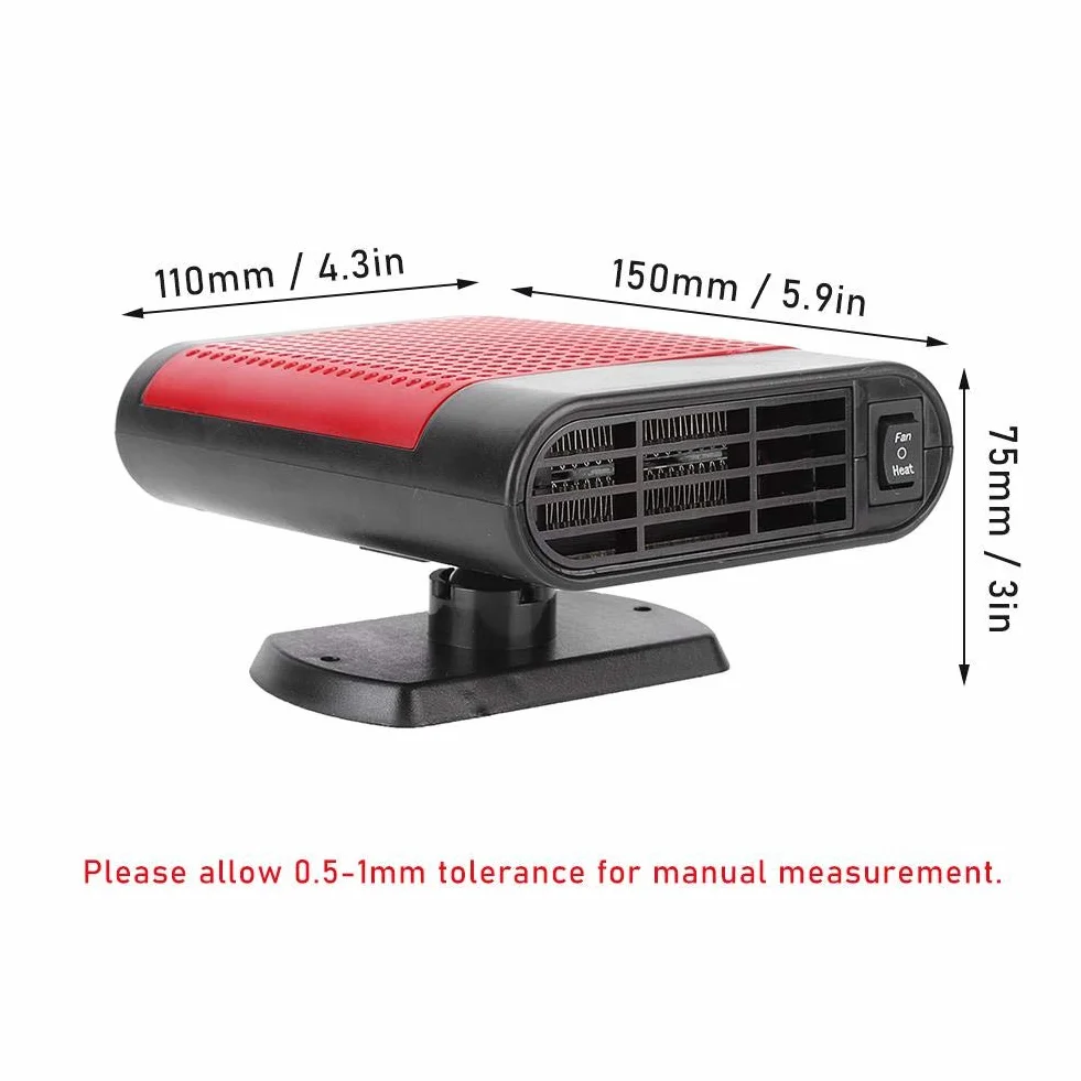Autoheizung, 24V 150W Universal Windschutzscheibenheizung Abtauung Defogger Autoheizung Tragbare Heizung Geeignet für LKW-Bus