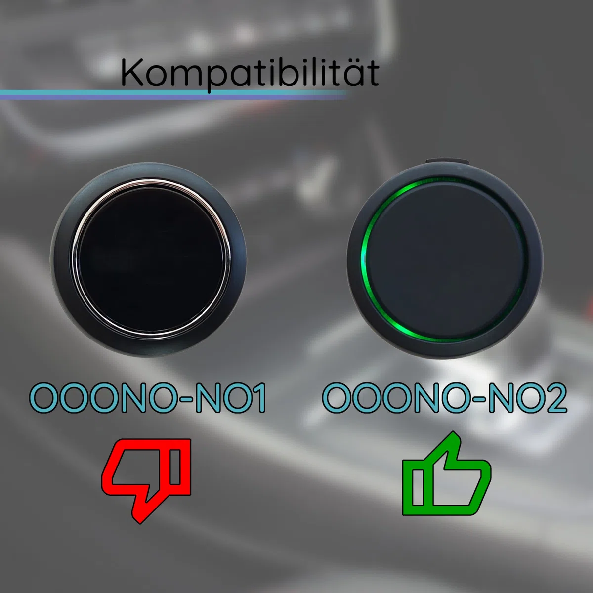 Zigarettenanzünder Halterung passend für OOONO CO-Driver NO2 KFZ 12V Steckdose Armaturenbrett Mittelkonsole Blitzerwarner Zubehör