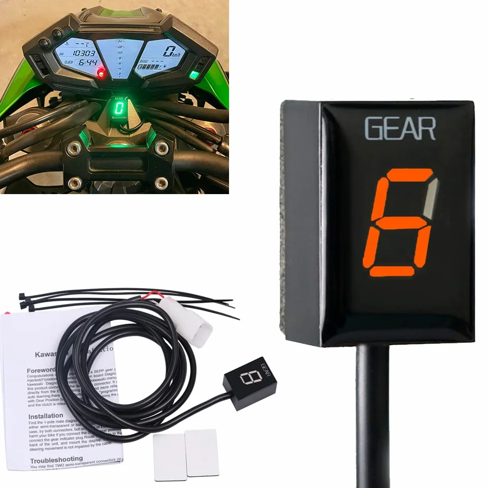 Motorrad Ganganzeige Meter Ganganzeige für Kawasaki ZX6R ZX-6R ZX6RR ZX-6RR ZX10R ZX-10R Z750 Z1000 Z 750 1000 ER-6N ER6N(Orange)